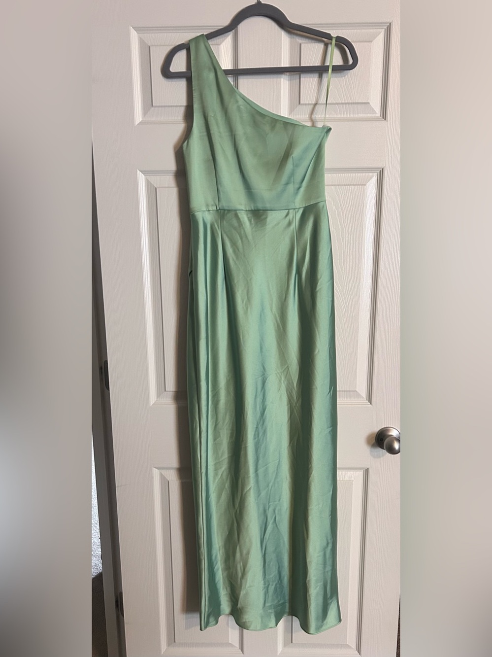 BHLDN Mint Green One-Shoulder Floral Gown - Picture 2 of 5